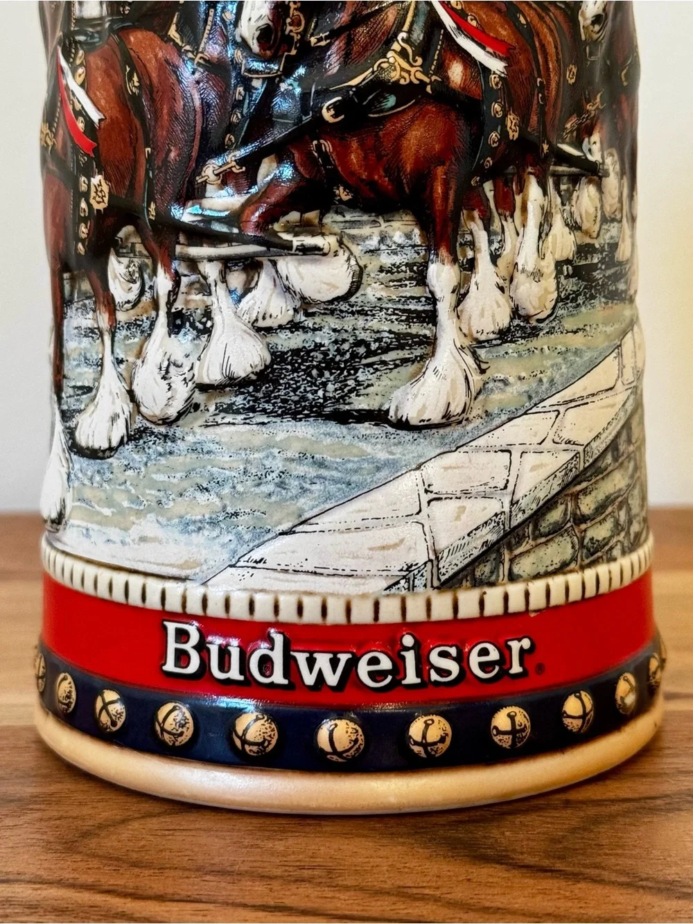 Vintage 1988 Budweiser Holiday Collector’s Series Stein, Clydesdale Scene